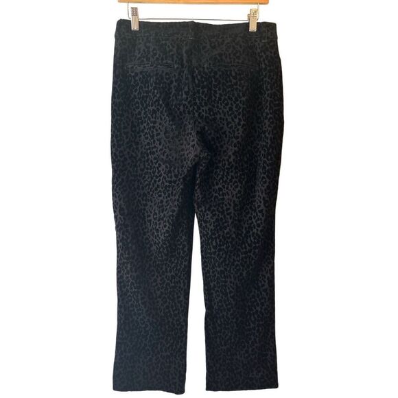 Old Navy Velvet Flocked LeopardPixy High-rise Pants sz 6 Preppy Career Holiday P - Picture 2 of 9